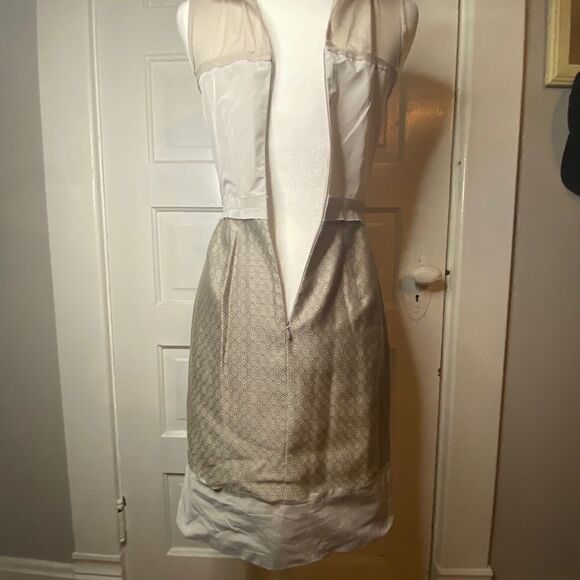 BCBGMaxAzria Nude Shoulder Pleated Dress - Picture 15 of 15